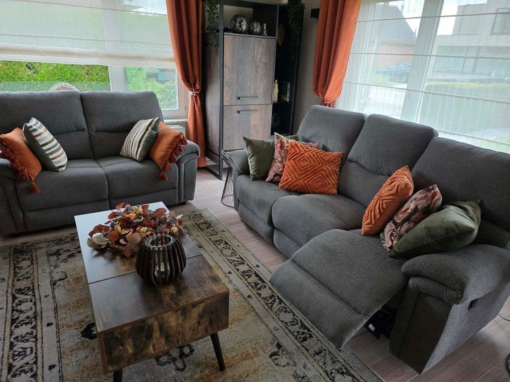 salon zetel 3zit en 2zit relax, Huis en Inrichting, Ophalen, Zo goed als nieuw, Stof, Vierpersoons of meer