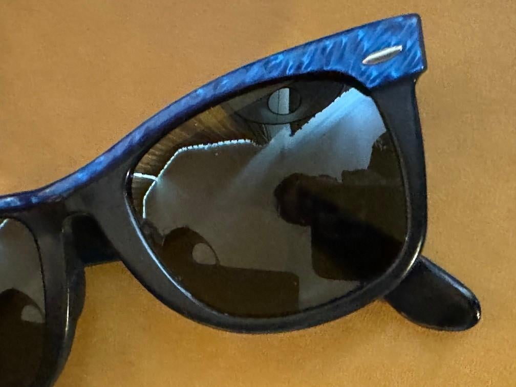 Vintage B&L Ray-ban Wayfarer BLUE Pearl street zonnebril W13, Gebruikt, Zonnebril, Blauw, Ophalen of Verzenden