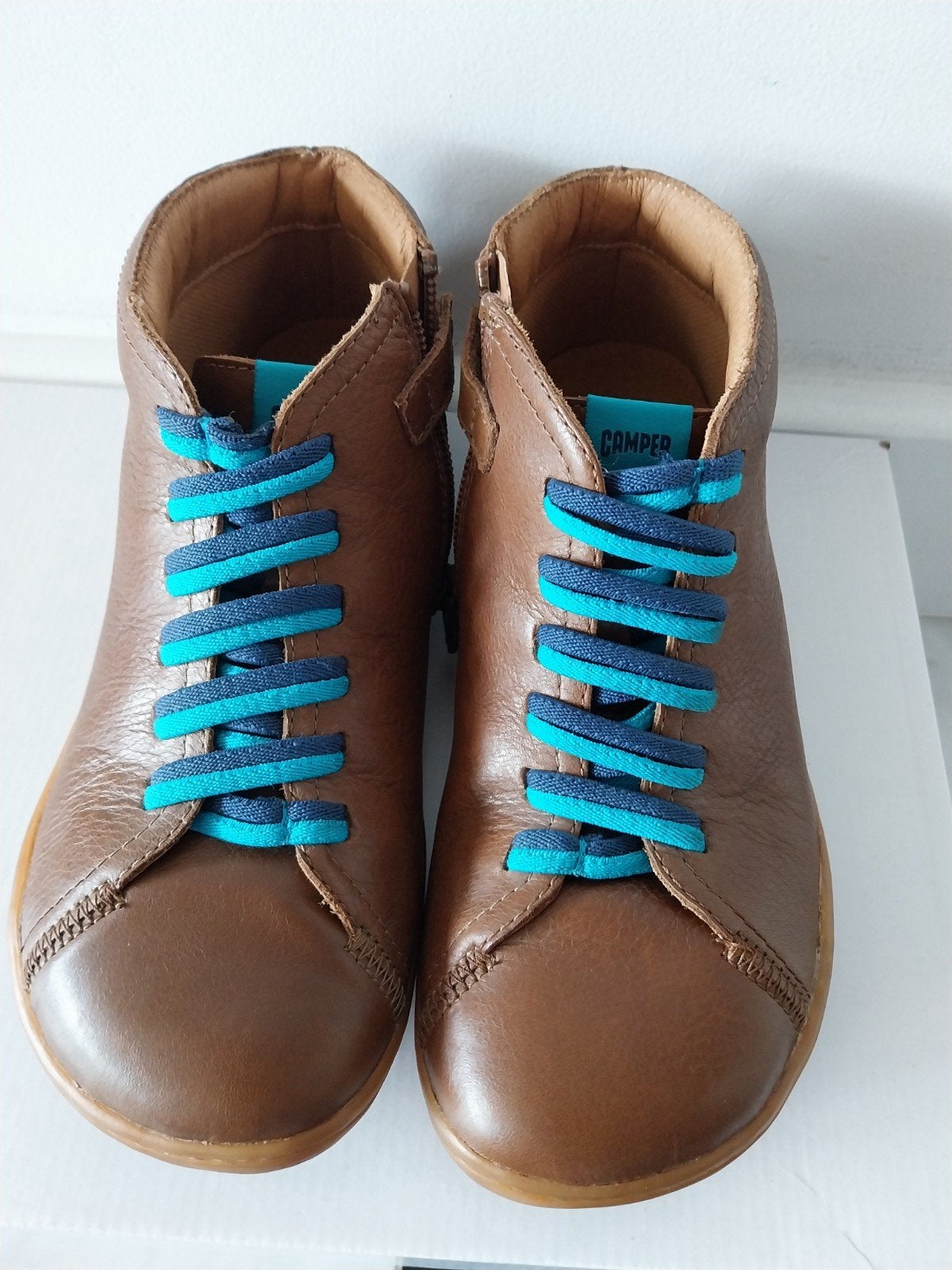 Camper maat 34 bruine leren enkellaarsjes, Ophalen, Jongen of Meisje, Schoenen, Camper