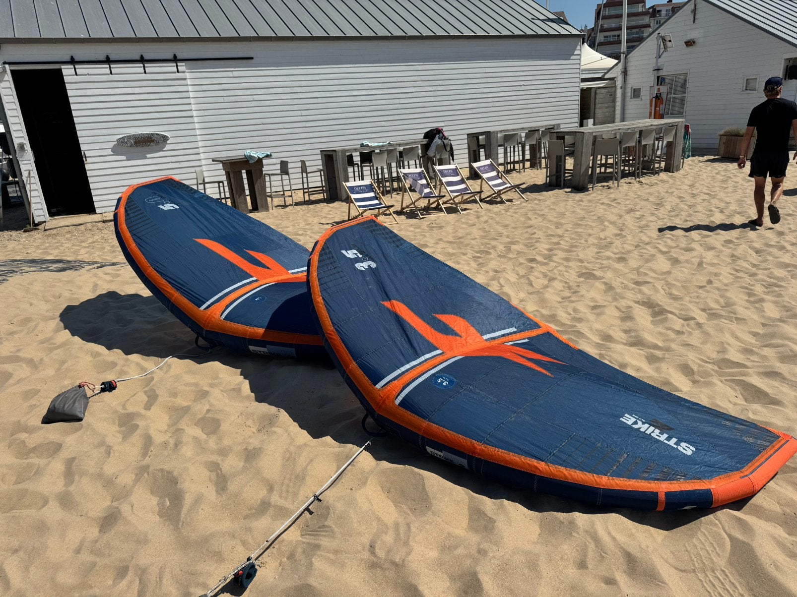 wing F-one strike V2 5m en 3.5m blauw, Watersport en Boten, Ophalen, Gebruikt, Wingsurf-wing