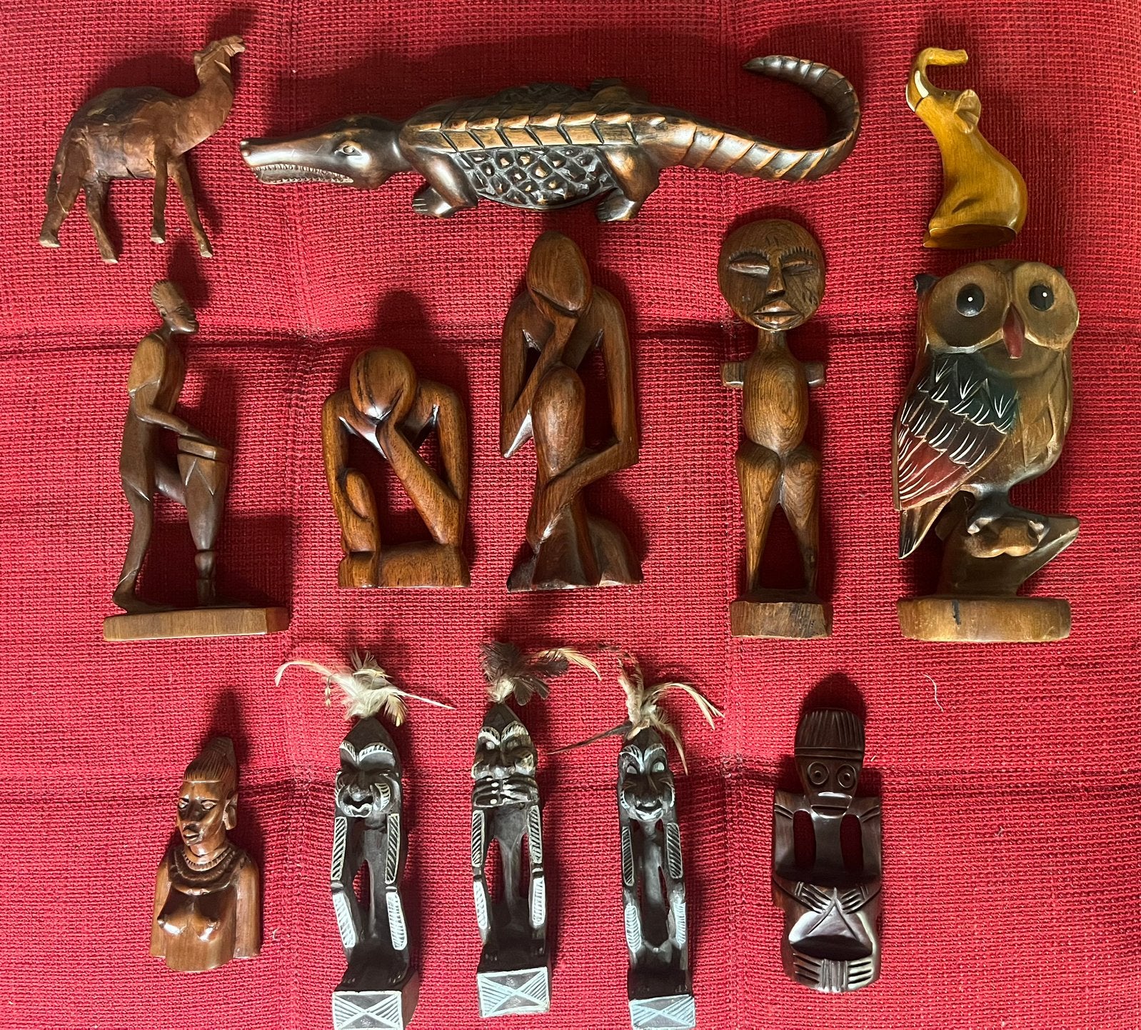 Vintage Afrikaanse kunst - houtsnijwerken, Ophalen of Verzenden