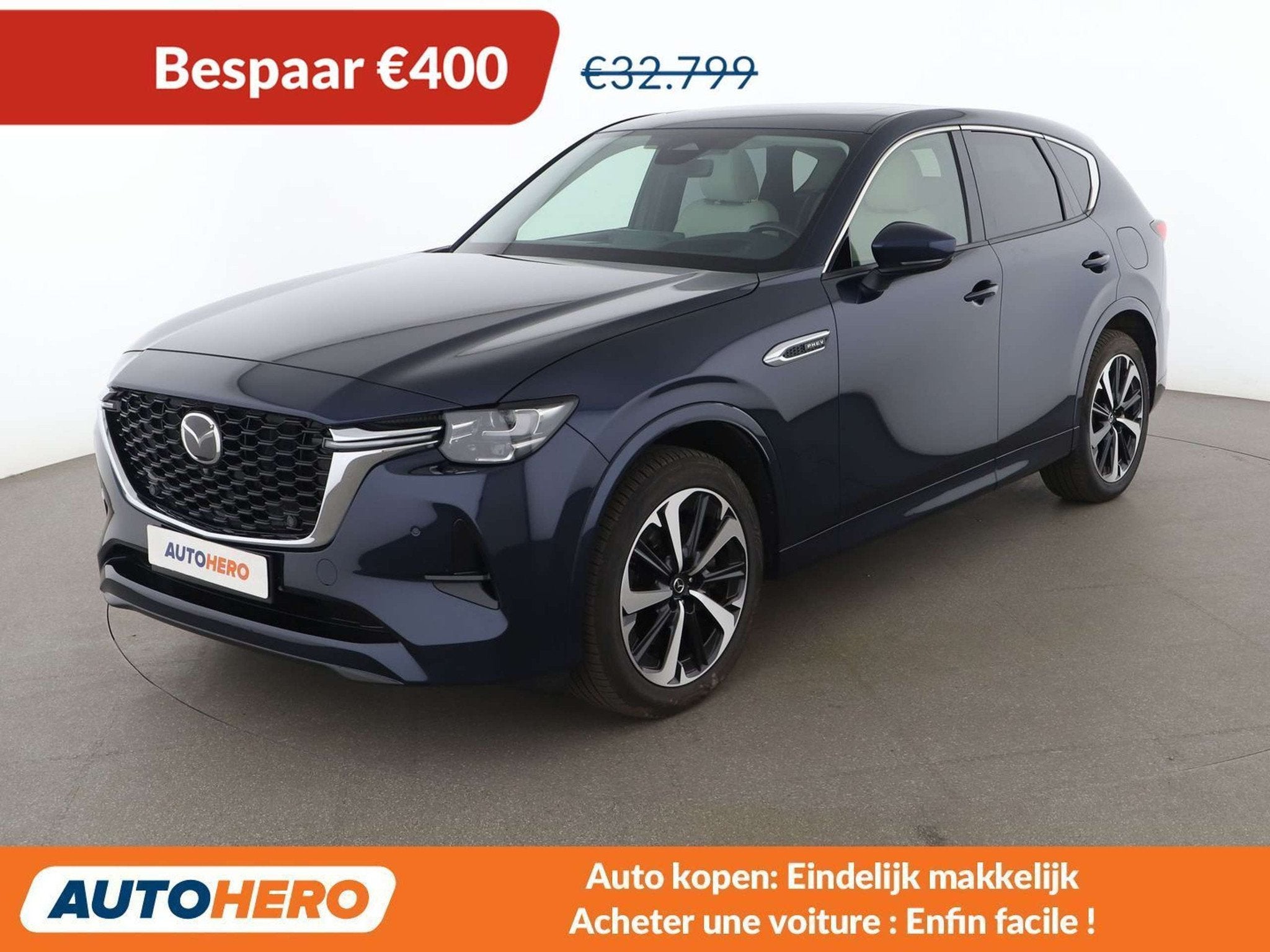 Mazda CX-60 2.5 e-Skyactiv Plug-in Hybrid Takumi AWD, Auto's, 241 kW, Euro 6, Blauw, Leder