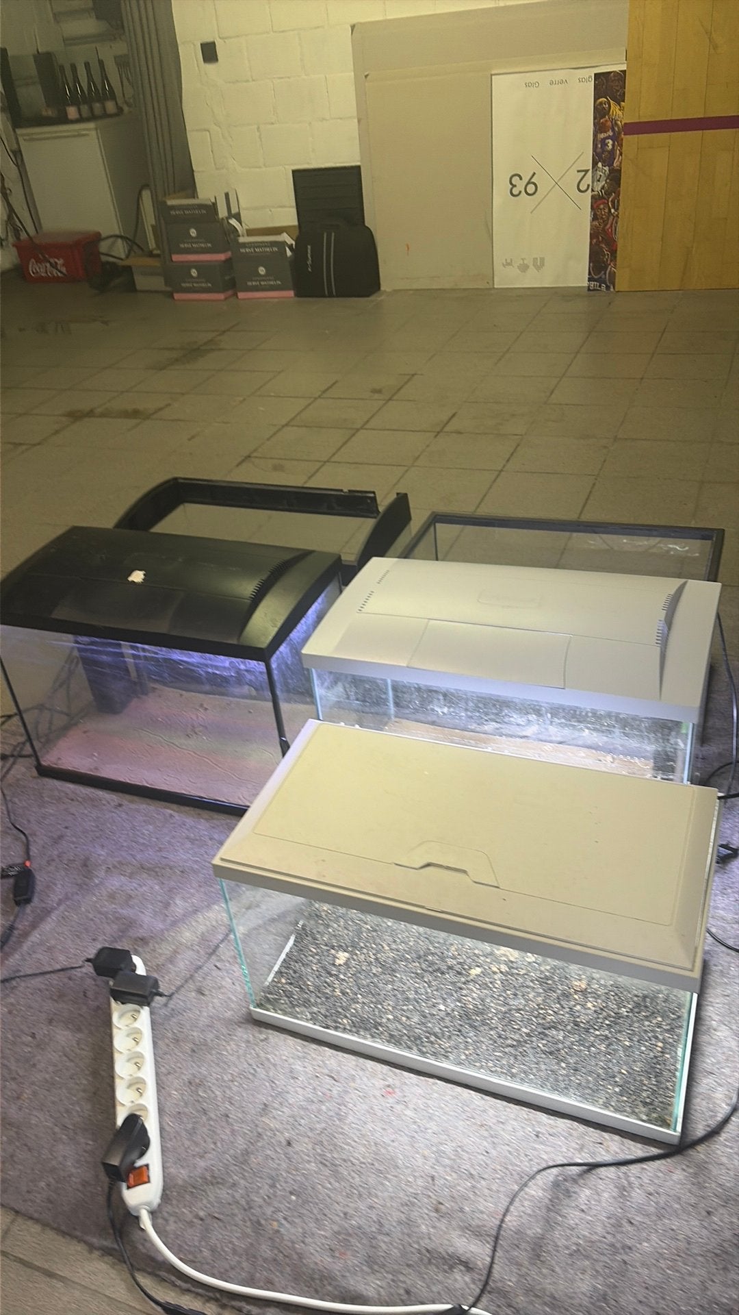 Lot 5 aquariums 60 - 70 liter met toebehoren, Aquarium vide, Enlèvement, Utilisé, Superfish