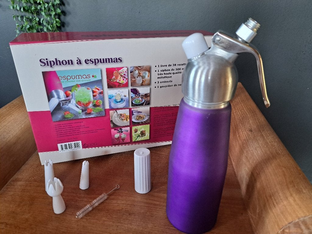 SIPHON A ESPUMAS + CARTOUCHES "CHANTILLY", Comme neuf, Enlèvement, Autres types, Métal