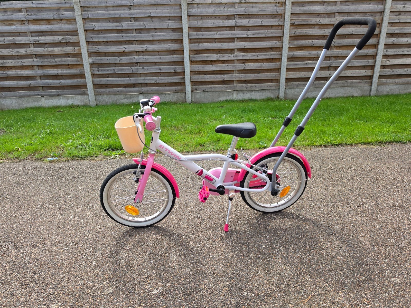 Btwin fiets 16 inch met zijwieltjes en hulpstok, Enlèvement