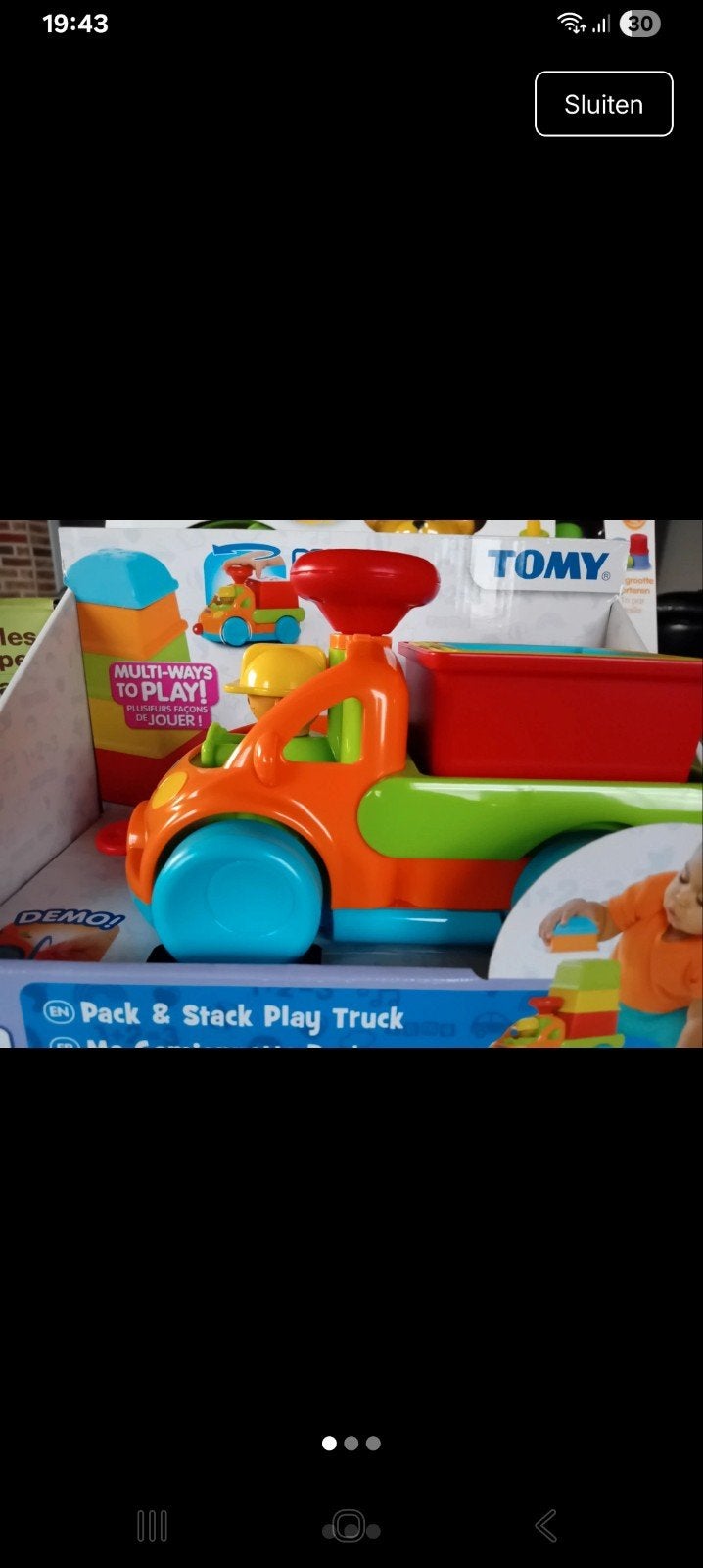 auto met blokken van Tommy., Enfants & Bébés, Enlèvement ou Envoi, Neuf, 6 mois à 2 ans