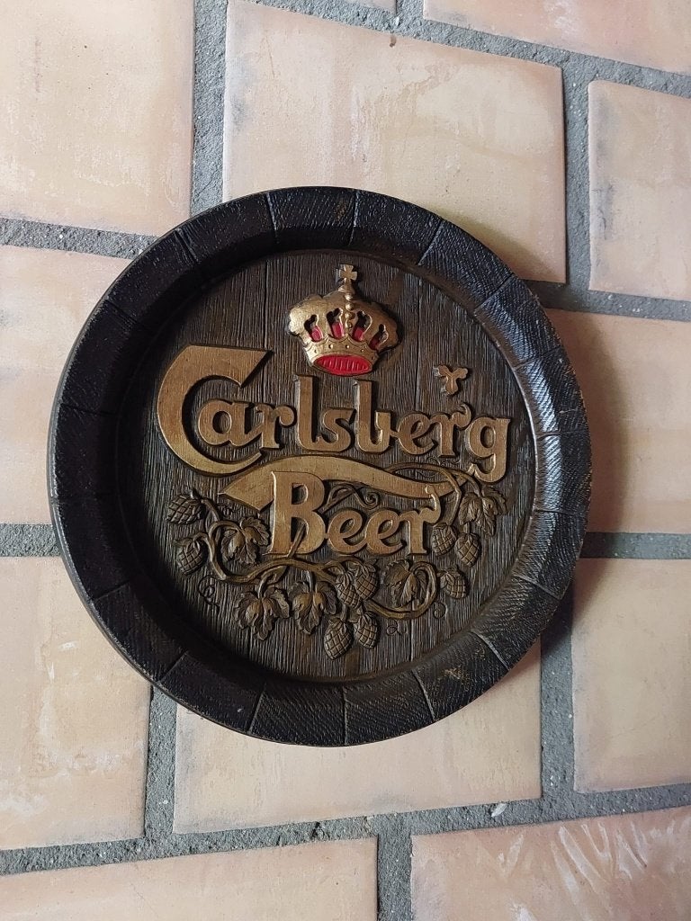 Carlsberg bord, Collections, Marques de bière, Enlèvement, Comme neuf, Panneau, Plaque ou Plaquette publicitaire, Autres marques