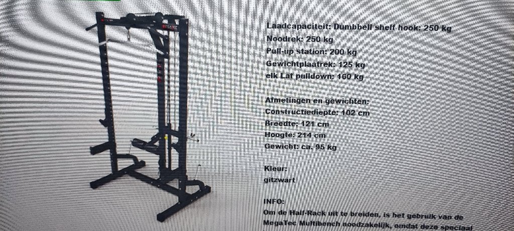 home gym half rack met accessories, Ophalen, Gebruikt