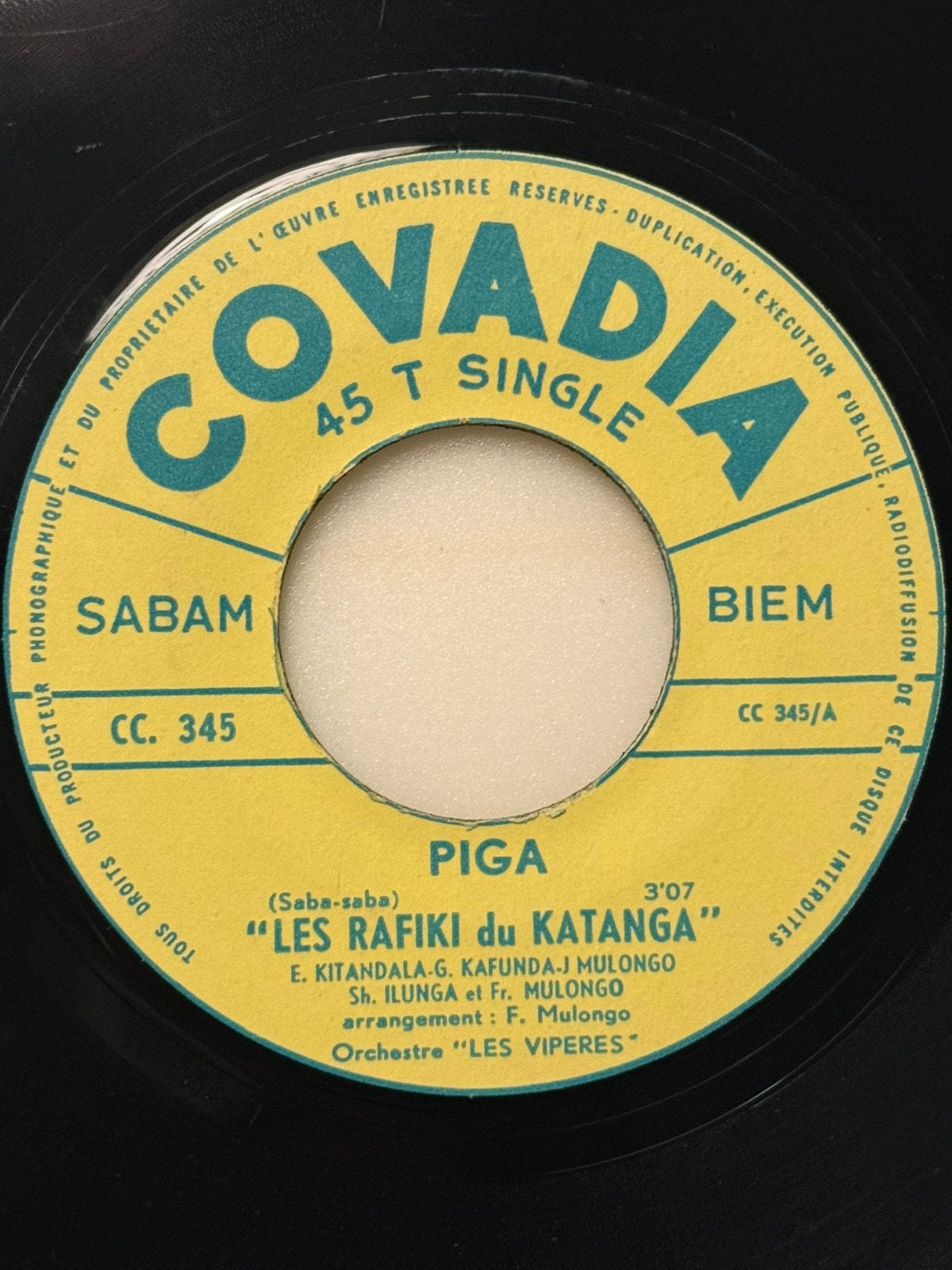 Les Rafiki du Katanga - Piga, Cd's en Dvd's, Vinyl Singles, Gebruikt, Wereldmuziek, 7 inch, Ophalen of Verzenden
