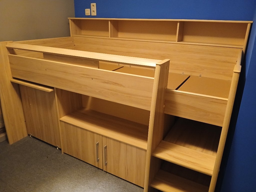 Lit enfant mi hauteur avec bureau, Enlèvement, Utilisé, Lit mi-hauteur mezzanine