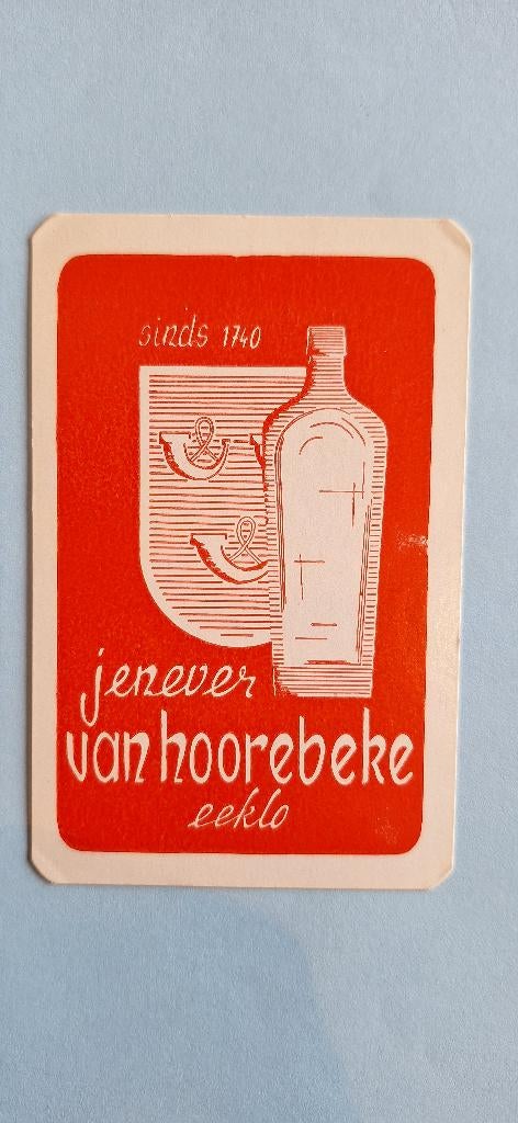 Speelkaart Eecloo_Jenever Van Hoorebeke_rood_joker_260, Verzamelen, Ophalen of Verzenden, Gebruikt, Joker(s)