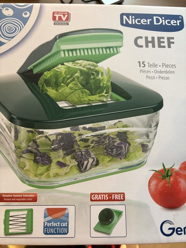 Nicer Dicer Chef - 15-delige groentesnijder, Huis en Inrichting, Keuken | Keukenbenodigdheden, Ophalen of Verzenden, Zo goed als nieuw