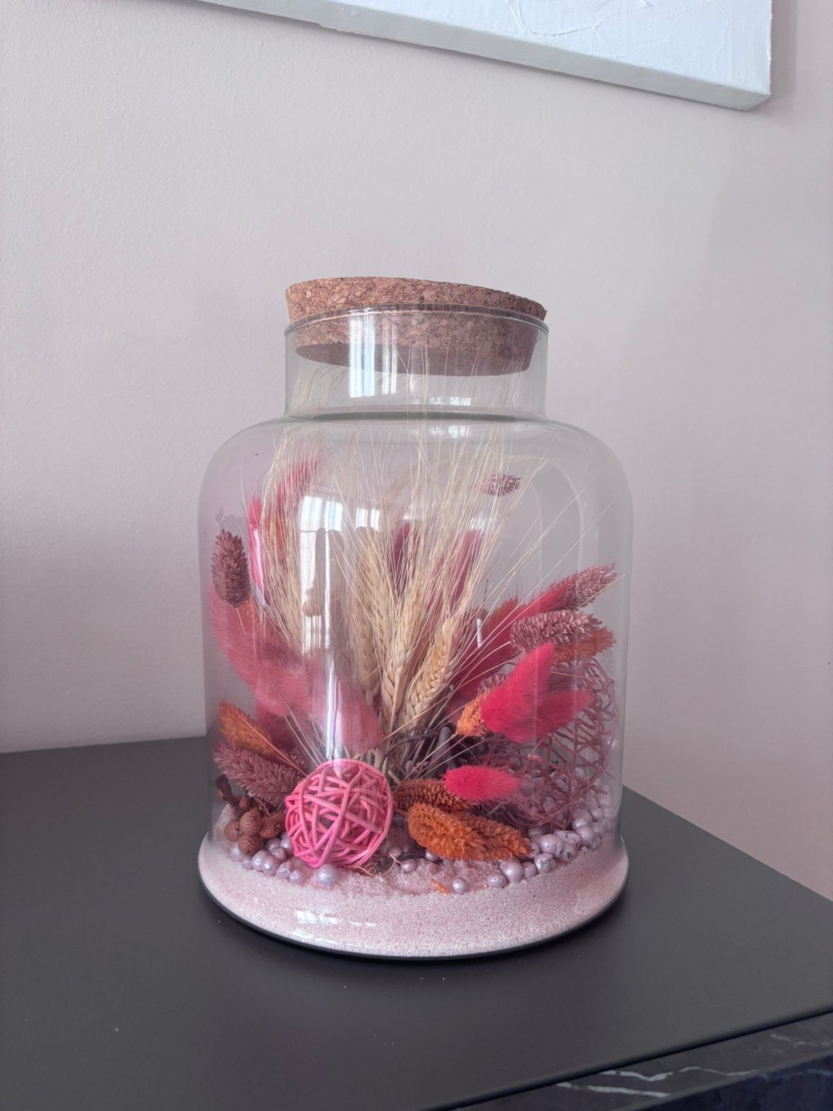 Decoratie vaas - bokaal - stolp roze, Ophalen, Nieuw