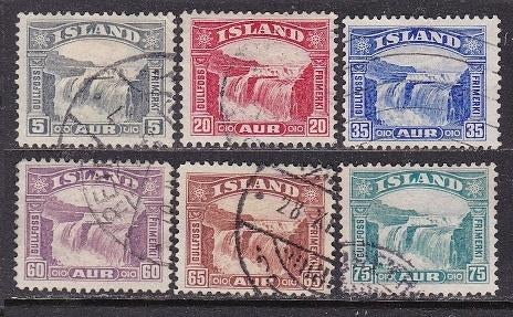 715 - IJsland michel 150/155 gestempeld , Gullfoss waterval, Postzegels en Munten, Postzegels | Europa | Scandinavië, Verzenden