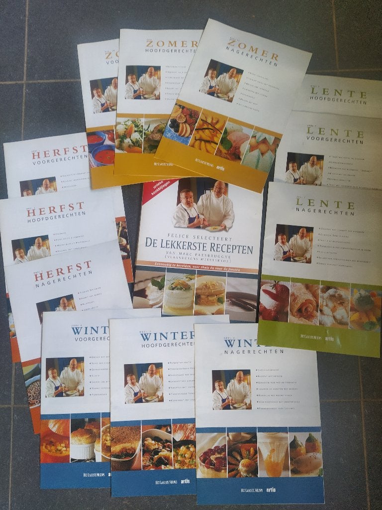 boek: feestgerechten+de lekkerste recepten/Marc Paesbrugghe, Boeken, Ophalen of Verzenden, Zo goed als nieuw, Hoofdgerechten