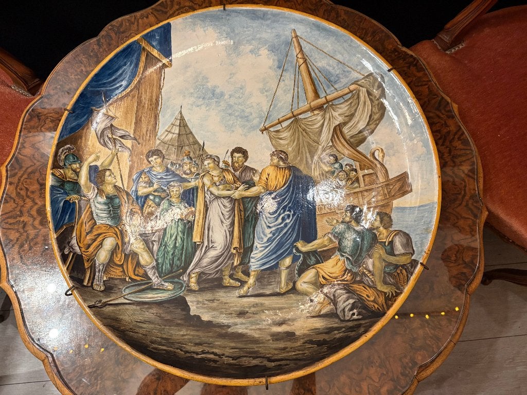 19e Eeuws Majolica ''Charger'' in perfecte staat., Antiquités & Art, Antiquités | Céramique & Poterie, Enlèvement ou Envoi