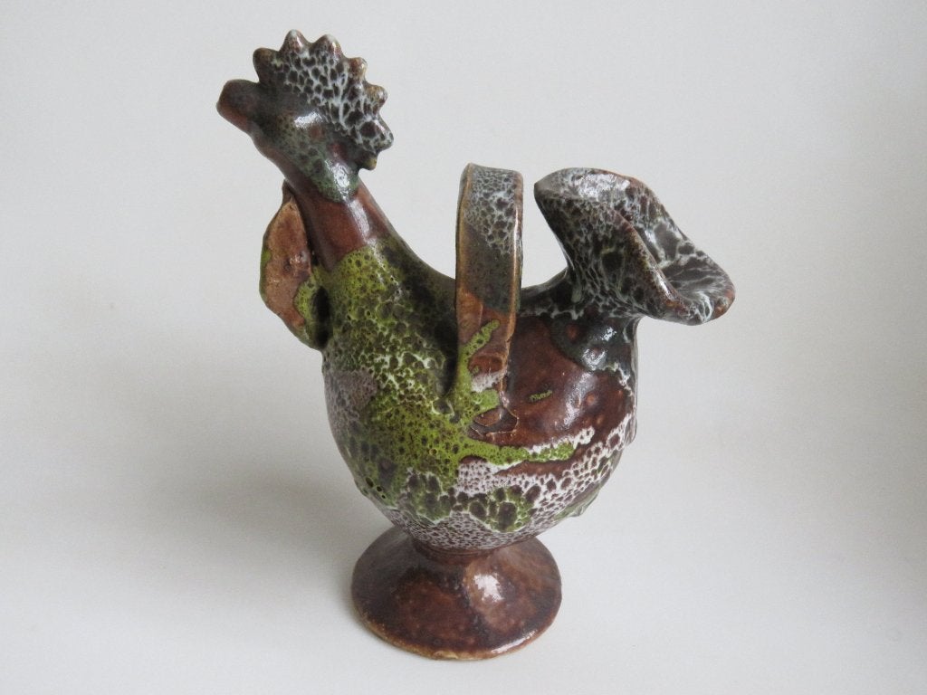 Midcentury geglazuurde keramiek kruik haan, Ophalen of Verzenden