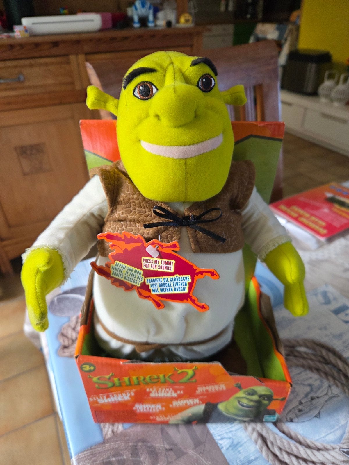 Nieuwe Shrek 2 Pratende Pluche Pop (Vintage, met geluid!), Verzamelen, Ophalen of Verzenden