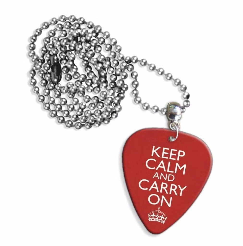 Plectrum ketting of keychain met Keep Calm And Carry On, Ophalen of Verzenden, Nieuw