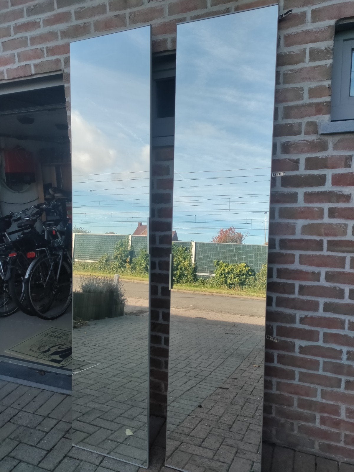 Ikea pax kastdeuren met spiegel, voor hoge kast., Ophalen, Gebruikt, 50 tot 75 cm, 200 cm of meer