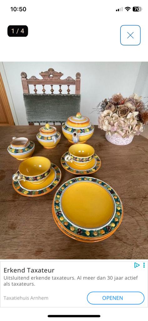 Service à thé en céramique italienne vintage, Enlèvement