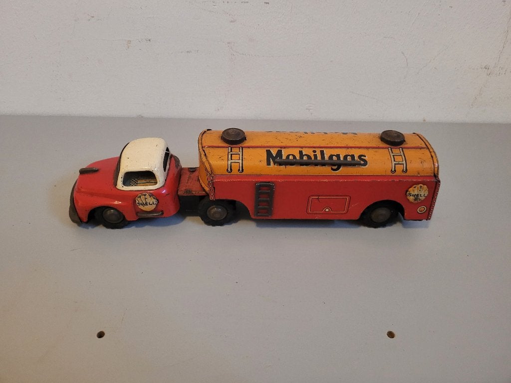 metalen speelgoedomhulsel mobilgas handelsmerk Japan, Ophalen of Verzenden