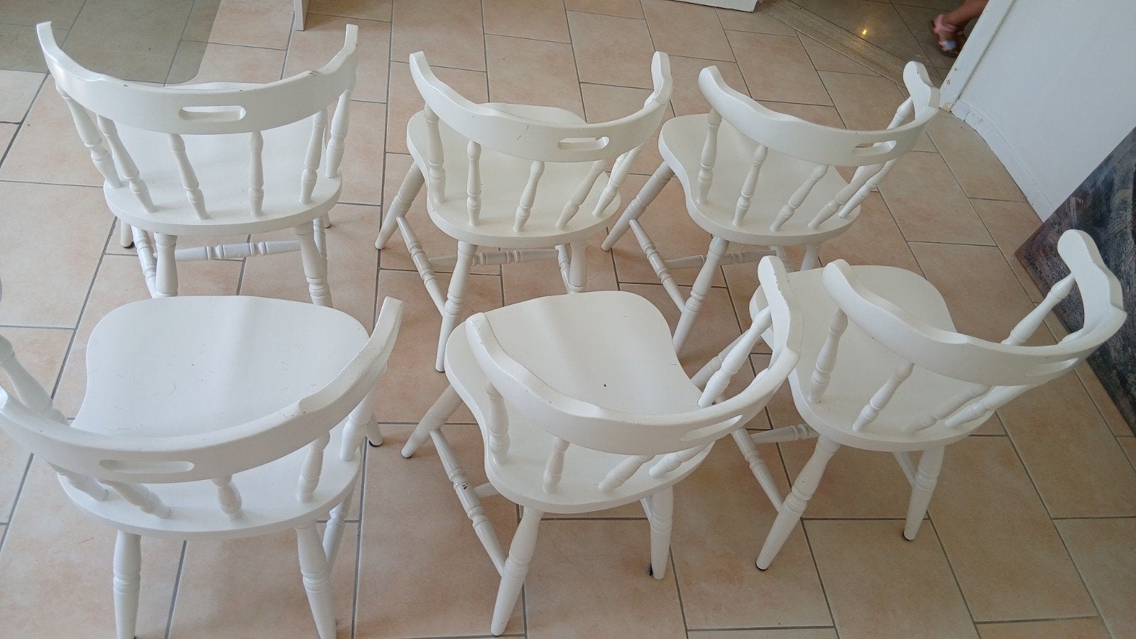 6 houten stoelen, Enlèvement, Blanc, Bois, Cinq, Six Chaises ou plus