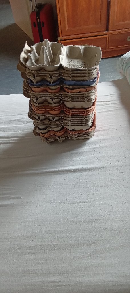 gratis eierdozen, Ophalen, Gebruikt