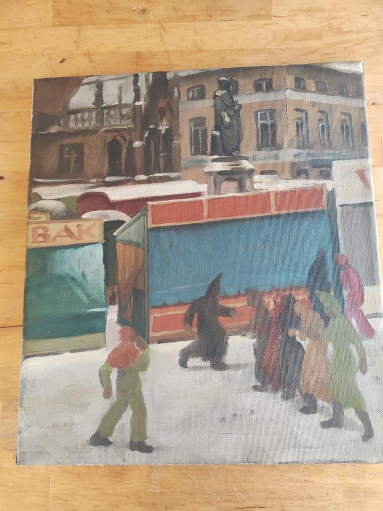 Schilderij Aalst carnaval, Antiek en Kunst, Kunst | Litho's en Zeefdrukken, Ophalen