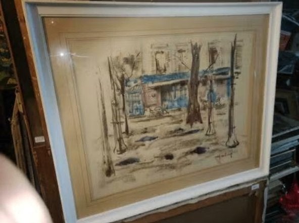 aquarelle place du tertre paris 1957 signe desire haine, Antiquités & Art, Art | Peinture | Classique, Enlèvement ou Envoi, Aquarelle