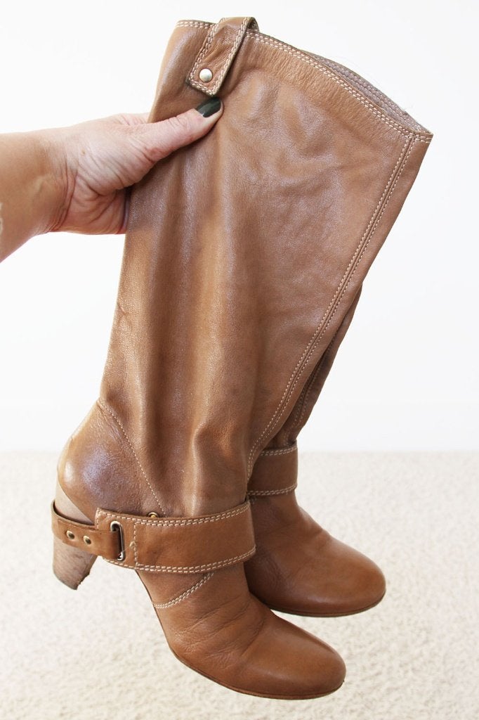 Belles bottes Vic Matié en cuir souple s11 (taille 39) €195,, Comme neuf, Brun, Bottes hautes, Vic Matié