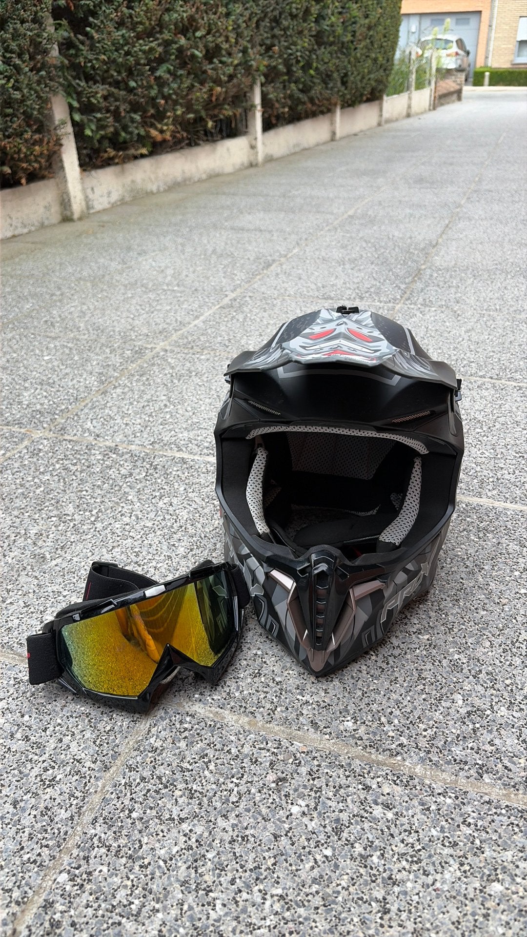 XTL MOTORSPORT HELM ( XL; 61-62cm ) + BRIL, Motoren, XL, Tweedehands, Ophalen, Overige merken