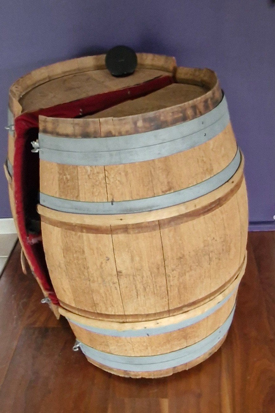 houten ton met legplanken, Ophalen