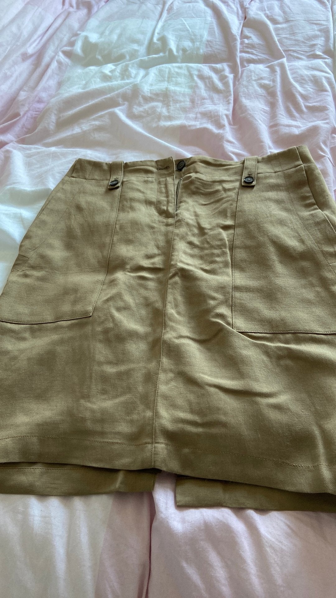 Jupe en lin beige Esprit taille 38, Enlèvement ou Envoi, Comme neuf, Taille 38/40 (M), Beige