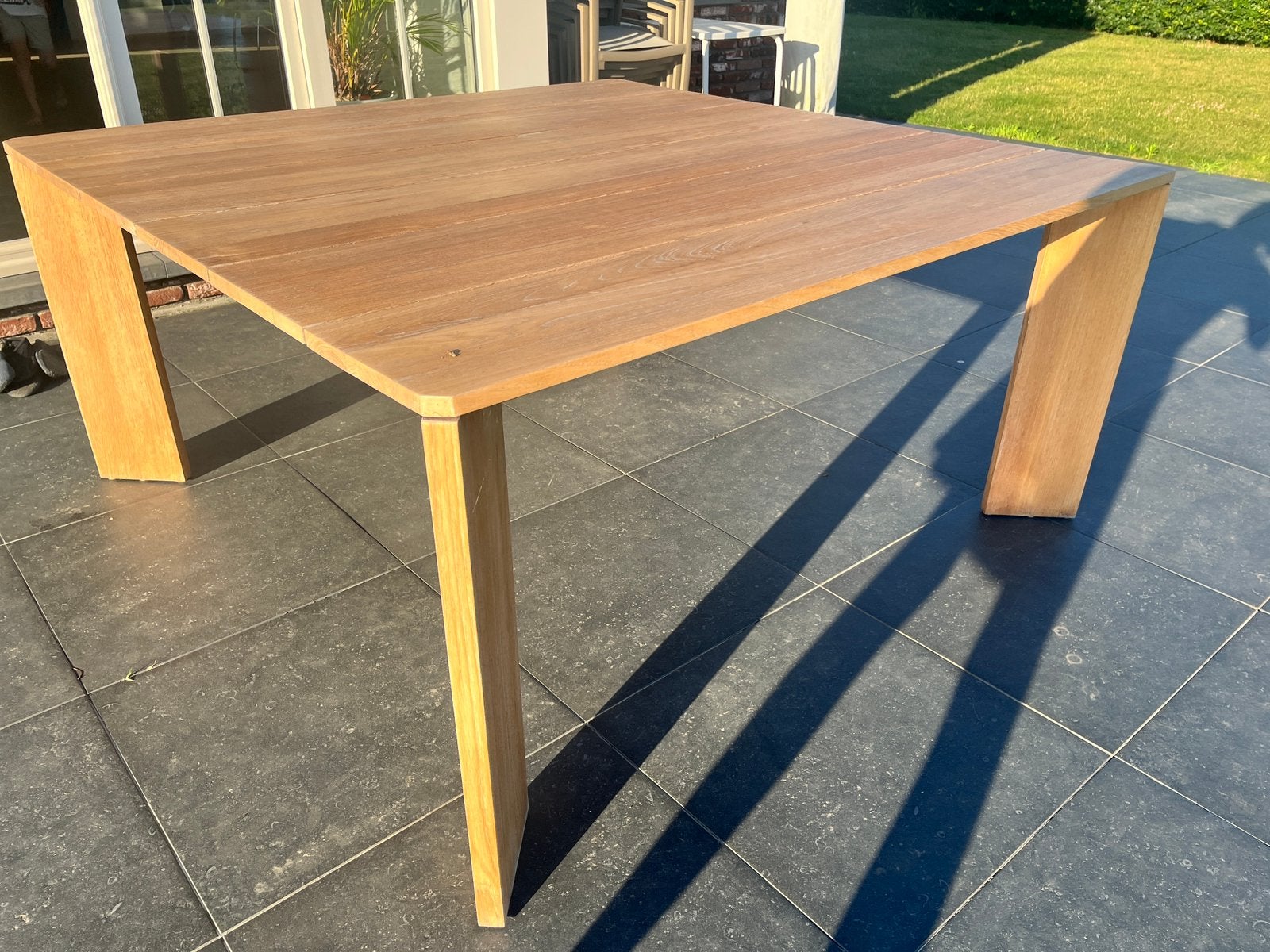 Herfra tuintafel, Tuin en Terras, Tuintafels, Ophalen, Zo goed als nieuw, Vierkant, Hout