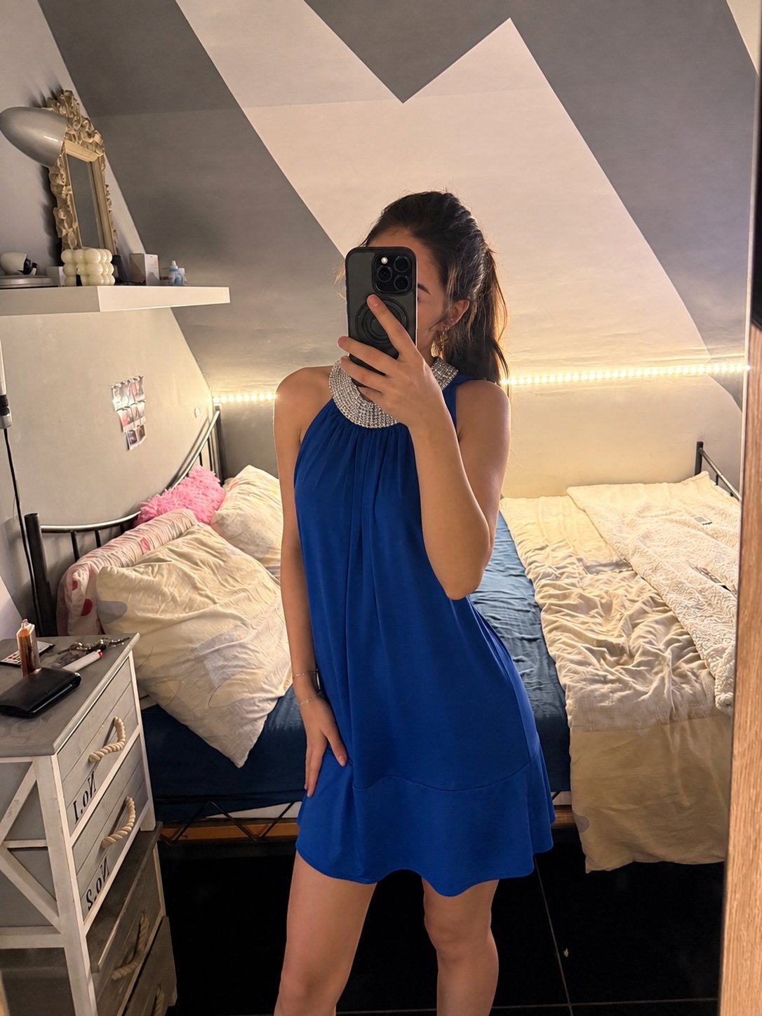 Robe bleue en cristal pour femme, Enlèvement ou Envoi, Bleu