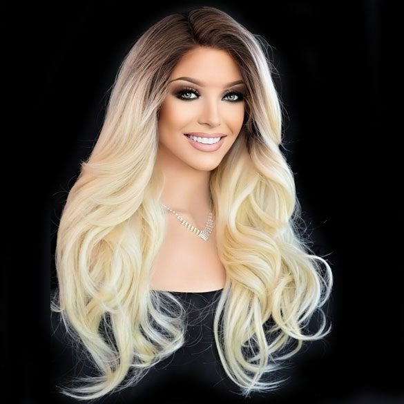 Sexy lace front pruik lang lichtblond haar Cameron TT4-613, Enlèvement ou Envoi, Neuf