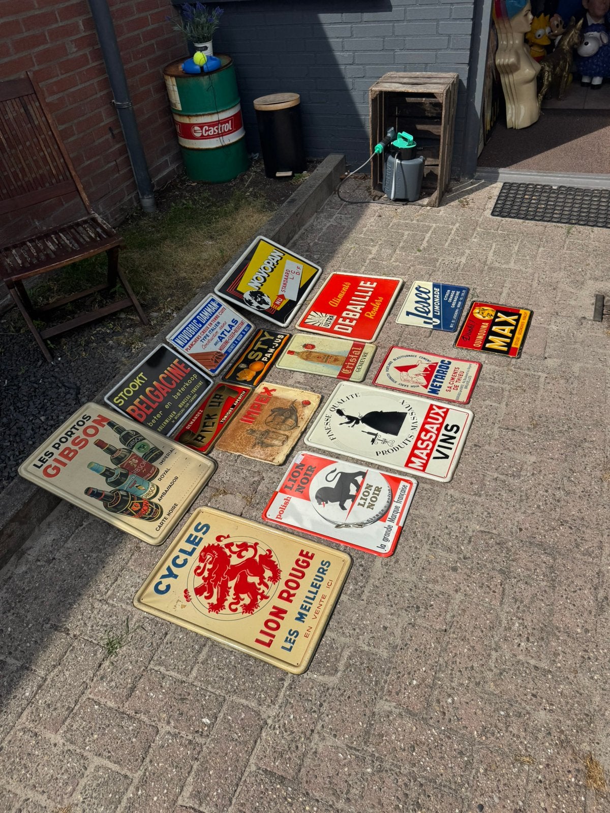 Diverse oude reclame borden te koop, Ophalen of Verzenden, Gebruikt, Reclamebord