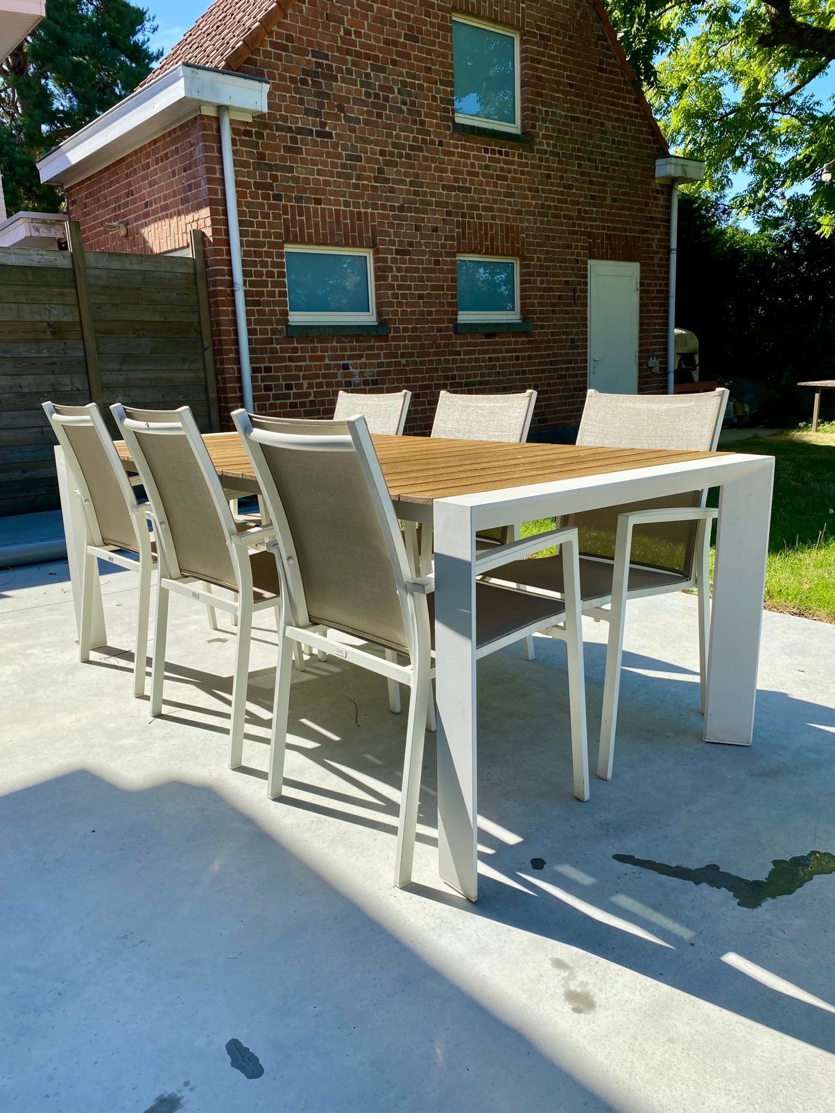 Tuintafel met 6 stoelen van Bristol, Jardin & Terrasse, Ensembles de jardin, Enlèvement, Comme neuf, Aluminium