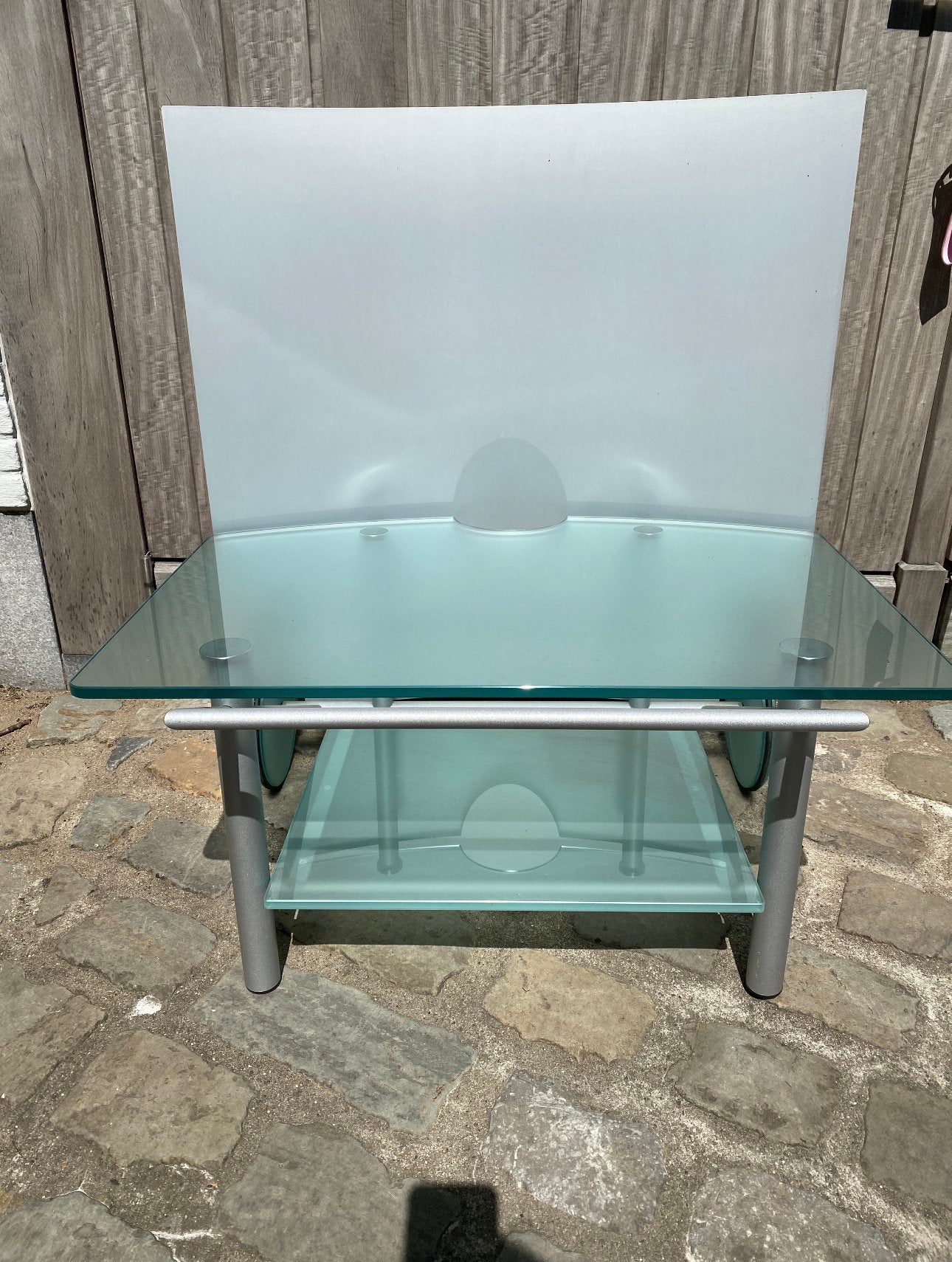 Moderne glazen tv-meubel – 2-laags, Ophalen, Zo goed als nieuw, Glas