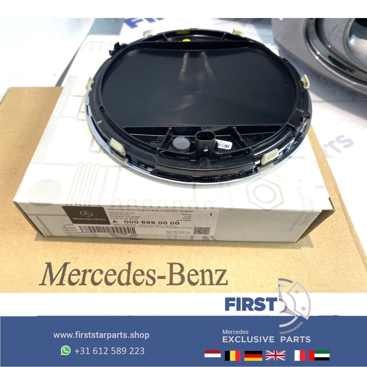 A0008880000 Mercedes VERWARMD LOGO GLAS GRIL EMBLEEM VOORZIJ, Utilisé, -, -, Enlèvement ou Envoi
