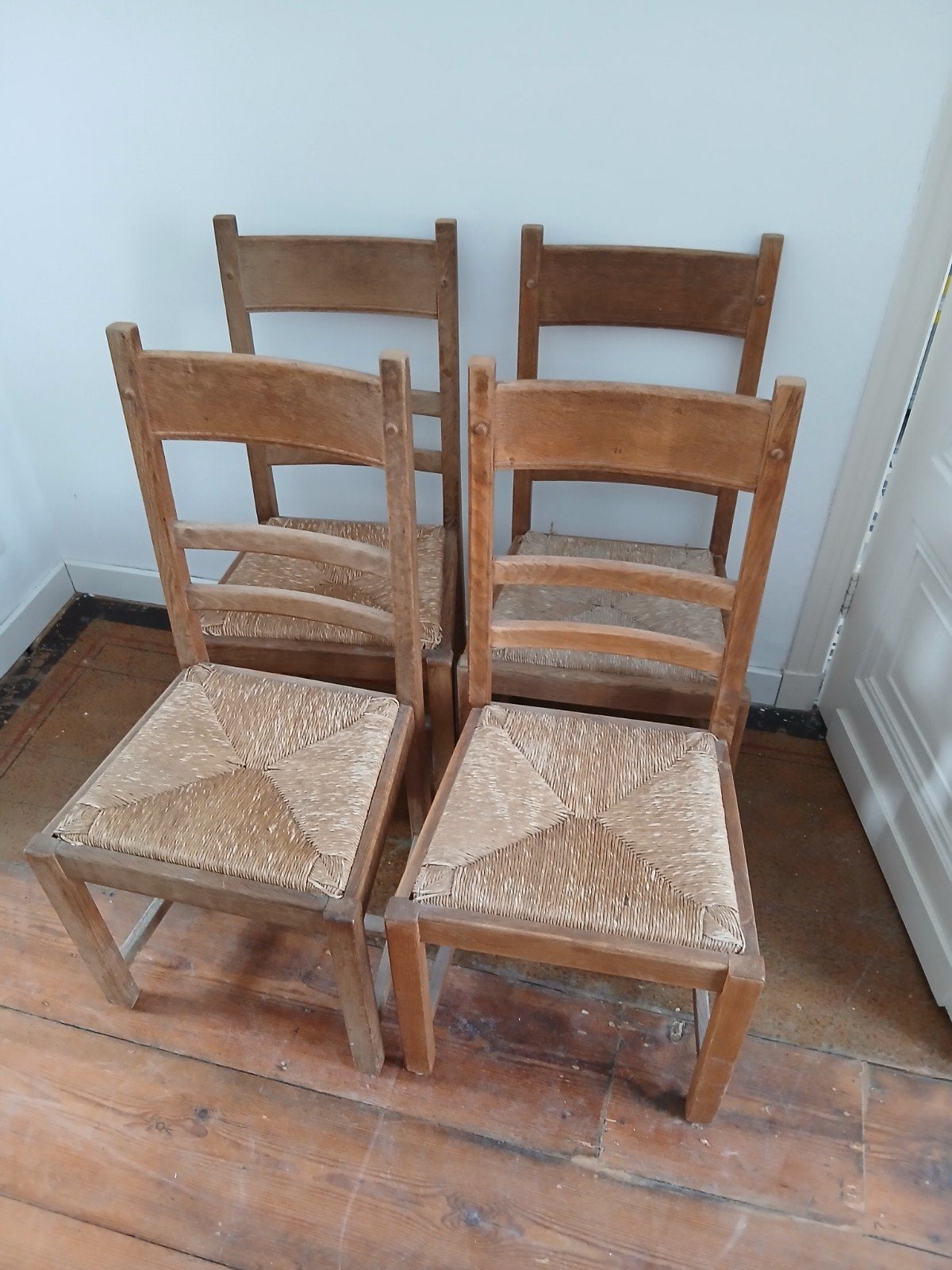 4 eikenhouten stoelen, Antiek en Kunst, Ophalen