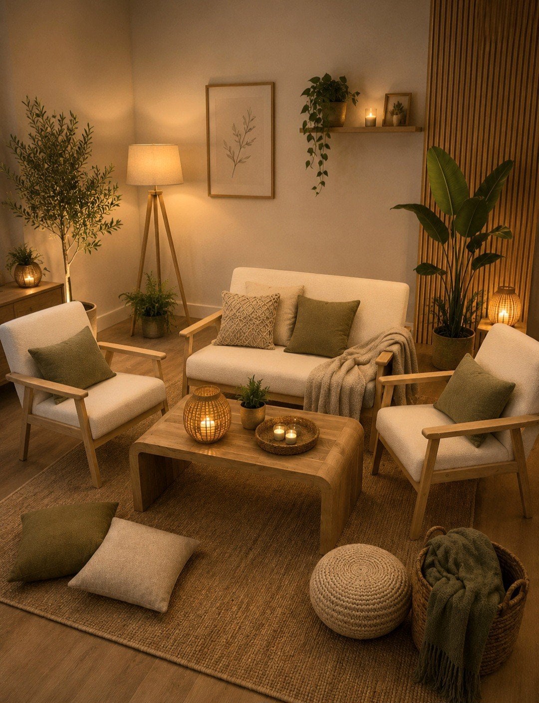 Salon complet neuf, Envoi, Neuf, Bois, Scandinavische