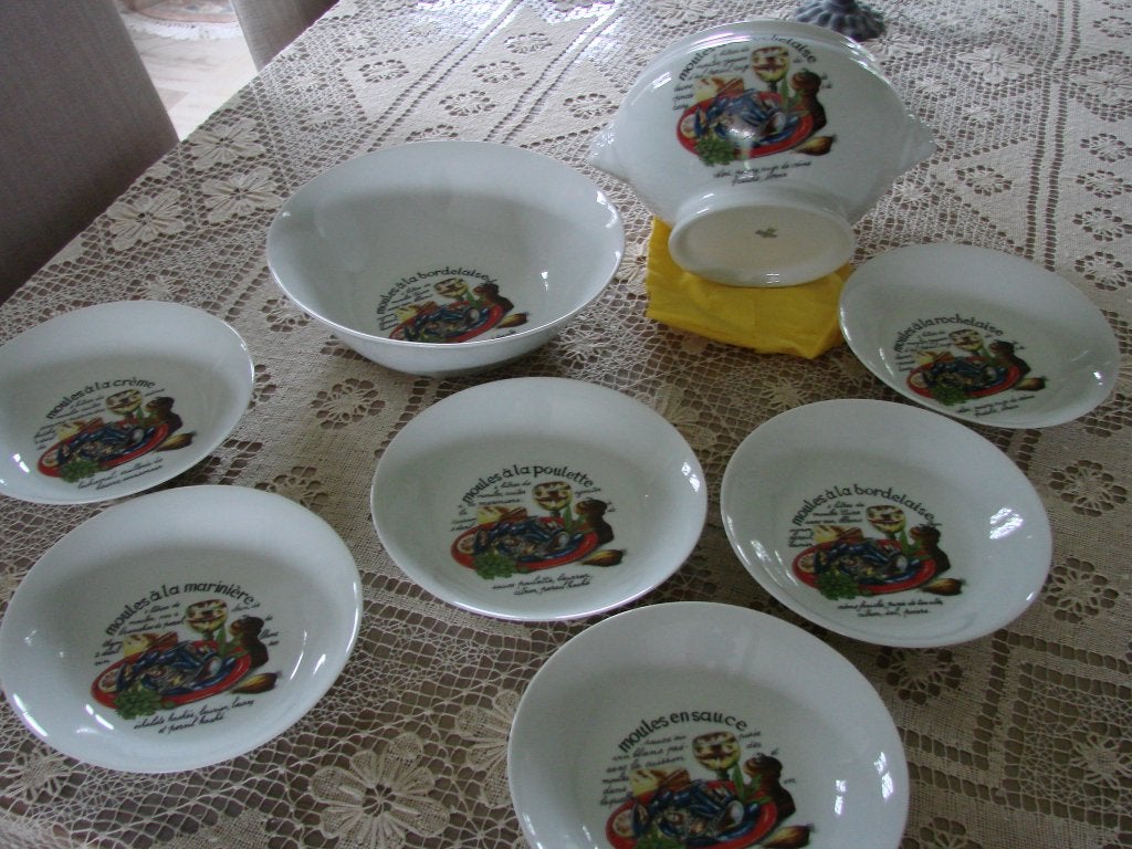 vintage: mosselservies nieuw uit jaren 1970, Ophalen
