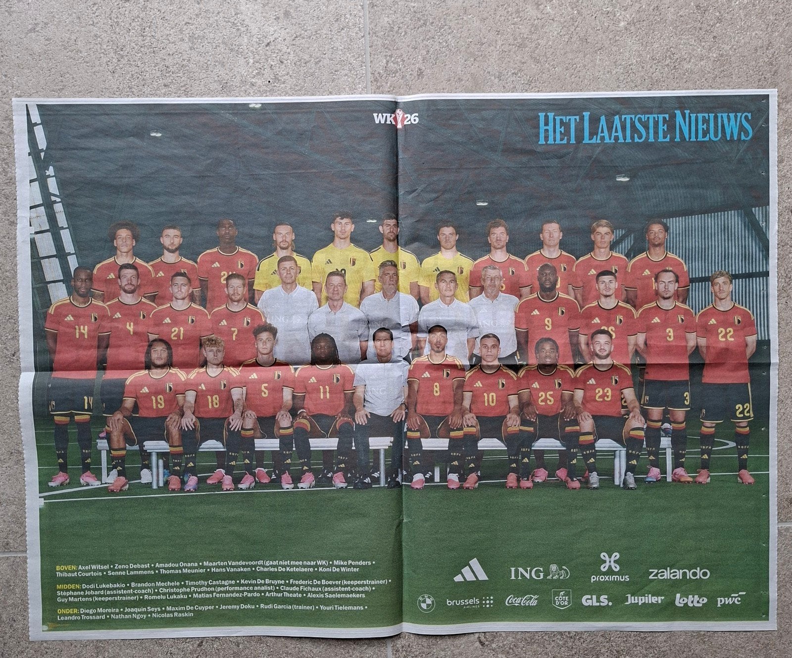 poster Rode Duivels 2026 WK selectie, Ophalen of Verzenden