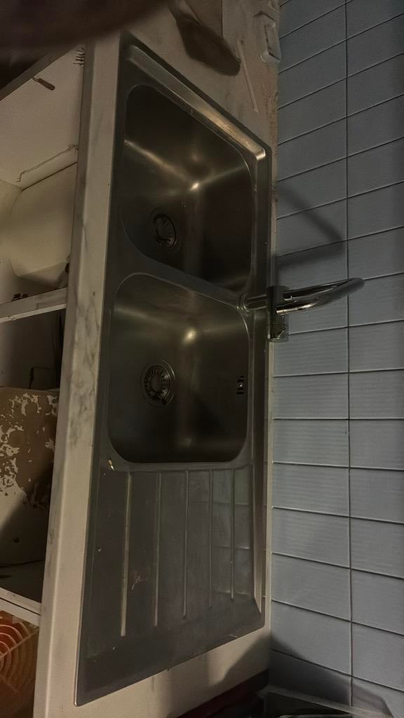 Afwasbak met twee volwaardige kuipen, Doe-het-zelf en Bouw, Sanitair, Ophalen, Gebruikt, Wastafel