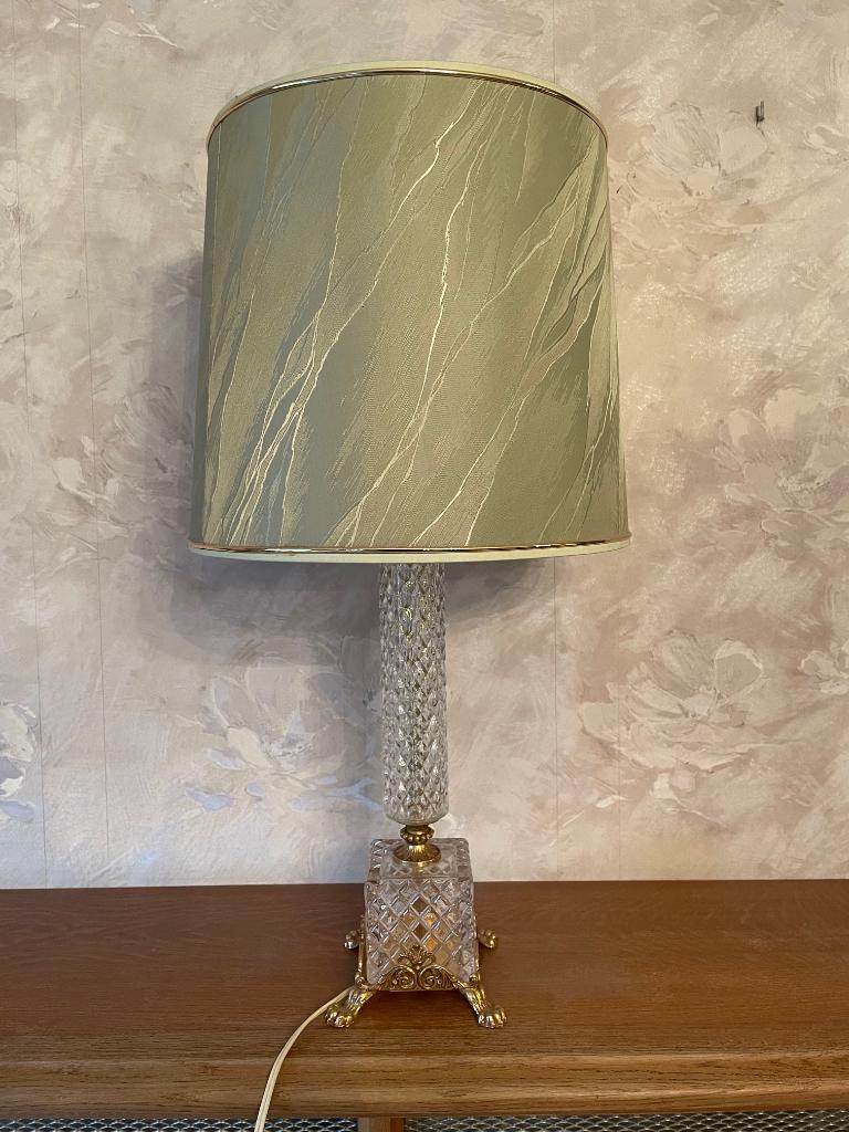 Staande lamp met kristallen voet, Ophalen, Klassiek, Minder dan 50 cm, Glas