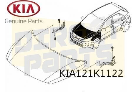 Kia Rio (3/17-3/21) Motorkapscharnier Rechts Origineel! 7912, Kia, -, -, Nieuw