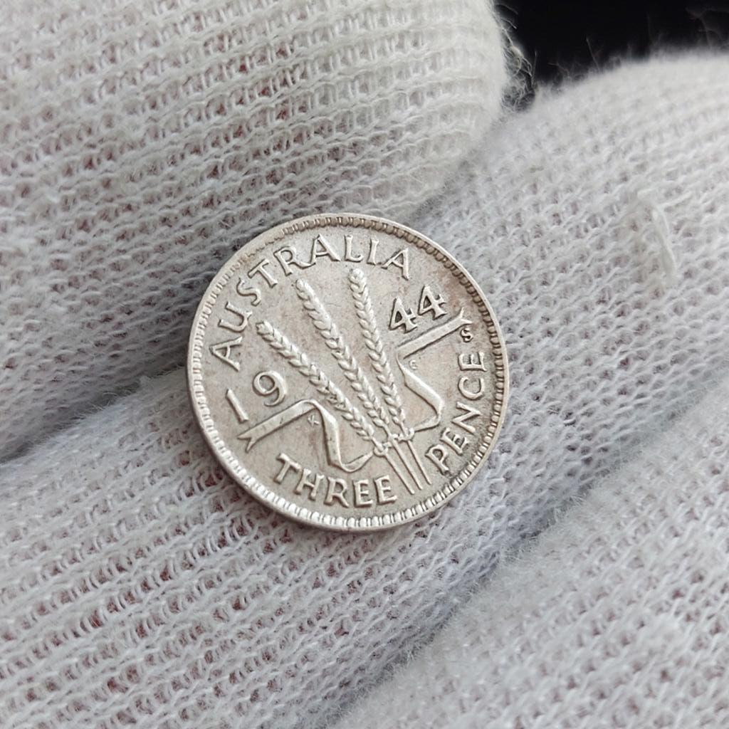 Piece de monnaie / Australie / 3 Pence / 1944 / Argent, Timbres & Monnaies, Monnaies | Océanie, Enlèvement ou Envoi, Monnaie en vrac
