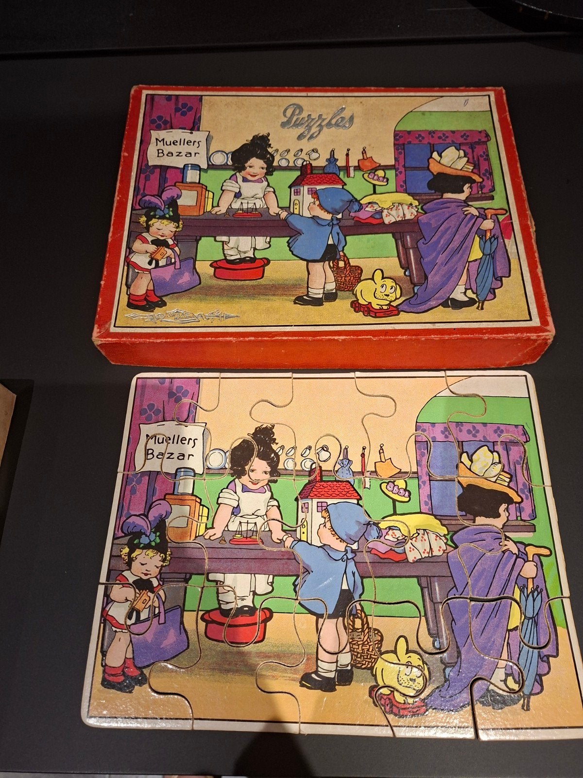 Jeu ( puzzles) très ancien. 1920,30 MUELLER BAZAR, Enlèvement ou Envoi
